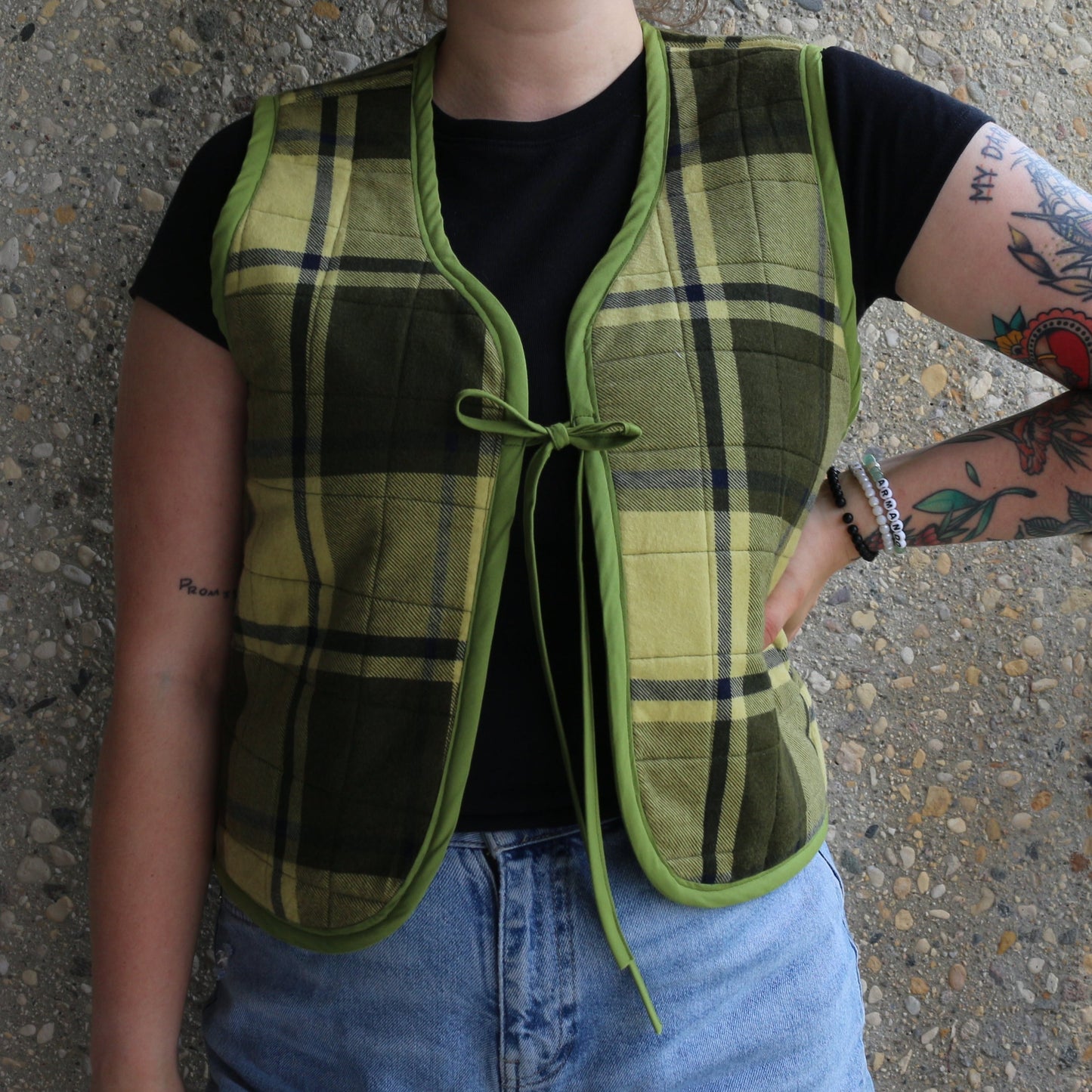 Cassidy Vest Green Plaid