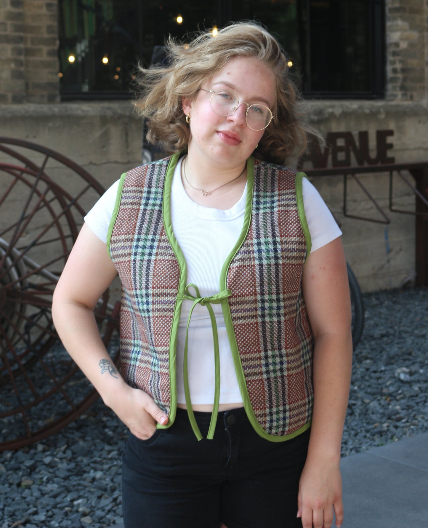 Cassidy Vest Green Plaid